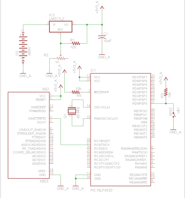 Arduino to PIC Communication schematic