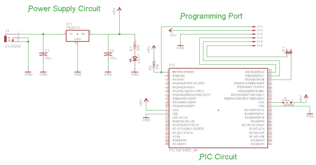 Mini PIC Dev Board schematic