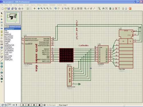 Led matrix project using shift register and pic16f628a micro