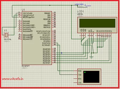 Serial communication with Pic 16f877 using UART circuit
