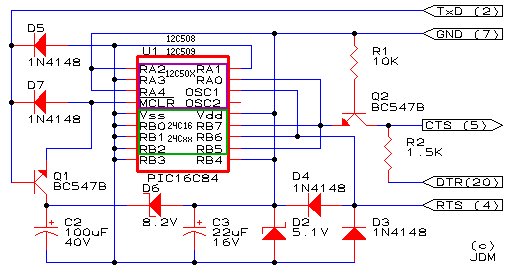 Easy 16F84 Microcontroller Programmer - JDM Schemtiac