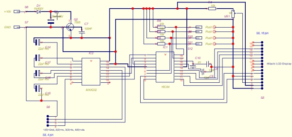 PIC 16C84 VT-52 Emulator for Linux Schematic