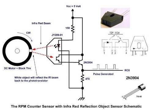 Contactless Digital Tachometer using PIC Microcontroller schematic