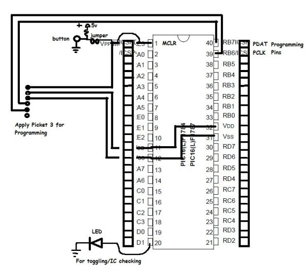 PIC16F1787 Programmer Board (for Almost all 40 pin 16Fxxx) schematic
