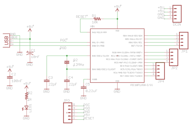 Schematic USB Low Pin Kit