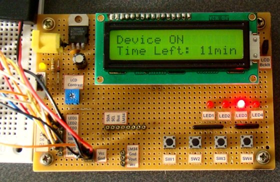 00 to 99 minute timer using PIC16F628A microcontroller