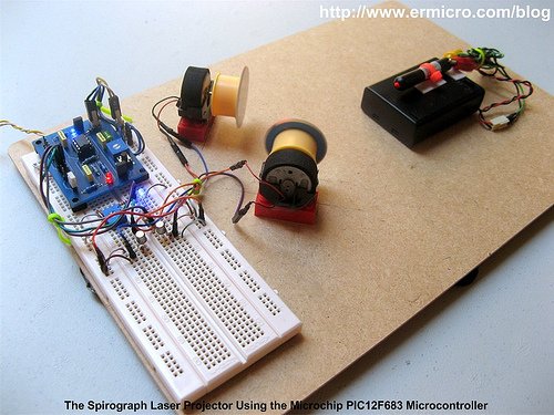 Building your own Simple Laser Projector using the Microchip PIC12F683 Microcontroller