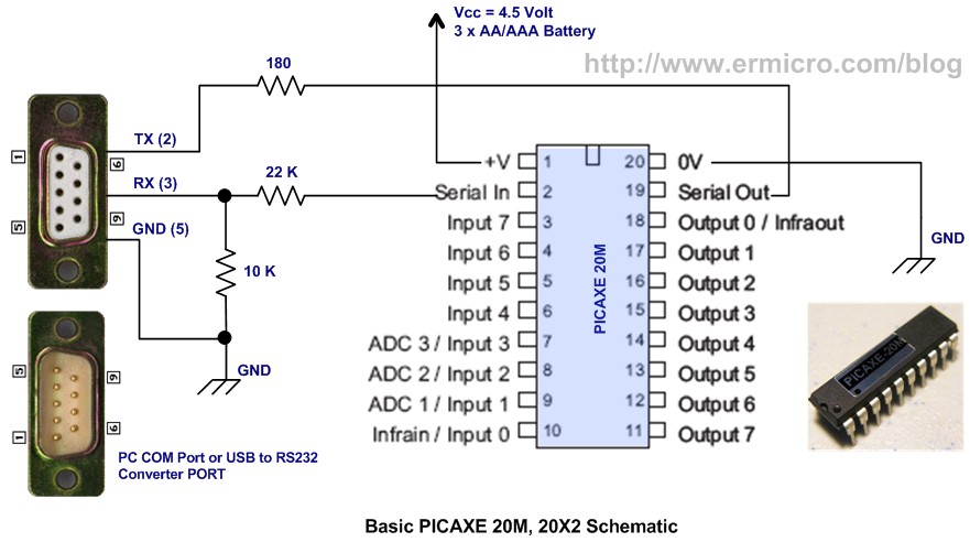 Schematic Introduction to the Embedded System with PICAXE Microcontroller