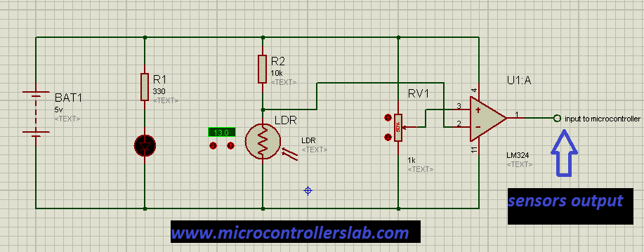 Schematic Line follower robot using microcontroller