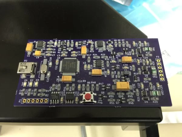 The pasted and populated board ready for reflow