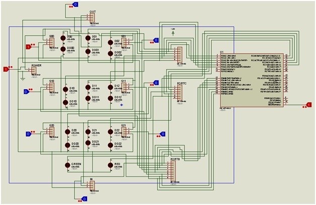 Circuit Diagram of parking management system