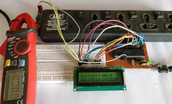 digital-ammeter-project-Working using-PIC-microcontroller