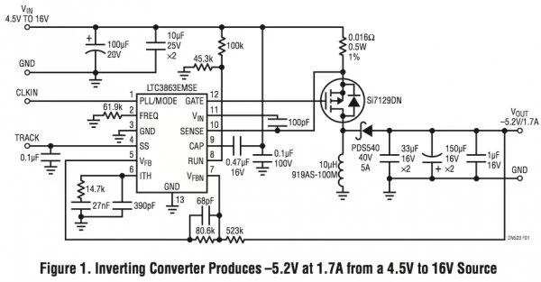 AppNote Inverting DC controller converts a positive input to a negative output with a single inductor