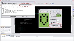 Bitmap Values Of Designed Custom Character in MikroC IDE