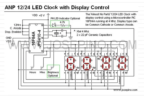ANP LED Clock with display control