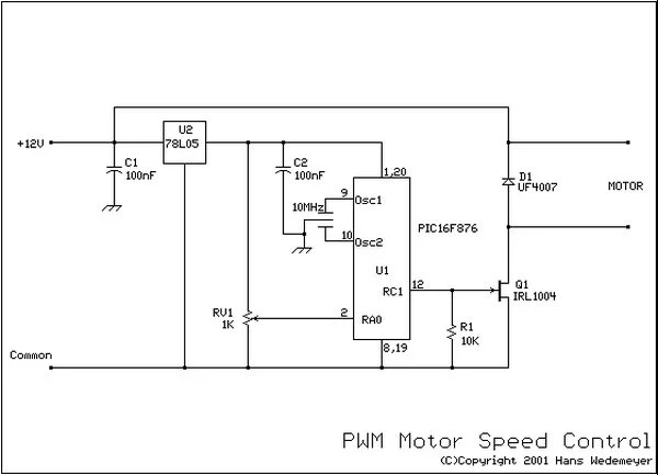 Schematic DC motor speed control