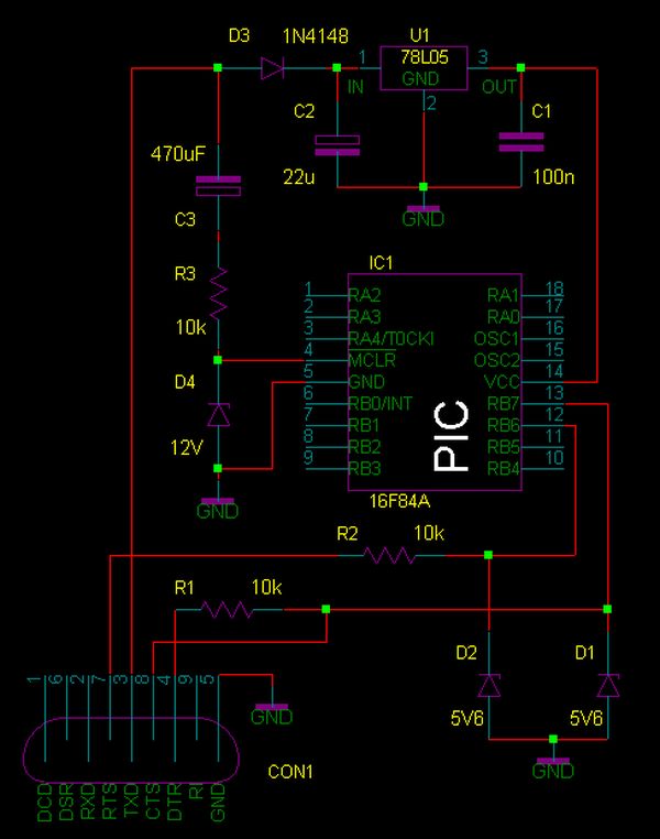 Schematic PIC Serial Programmer
