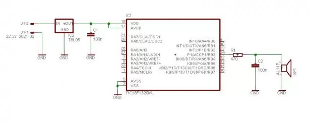 Schematic PIC sound player