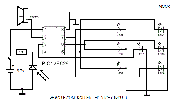 Schematic Remote Led dice