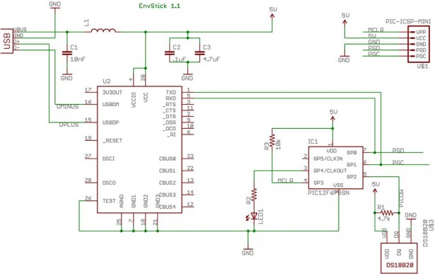 Schematic USB Temperature Sensor