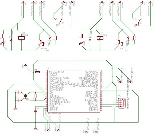 Schematic USB controlled Socket