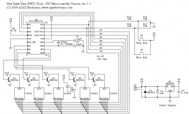 schematics digital Electronic clock