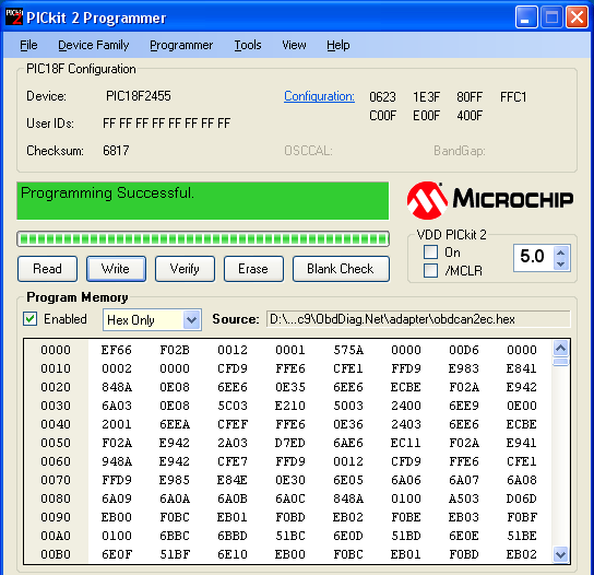 microchip pickit 3 programmer instructions