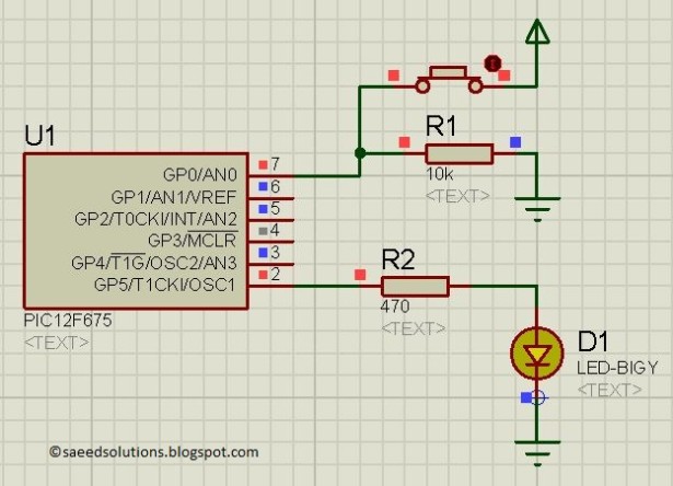 PIC12F675 GPIO pin as input schematic