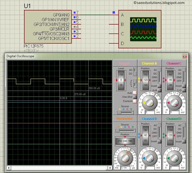 PIC12F675 PWM Code and Proteus Simulation