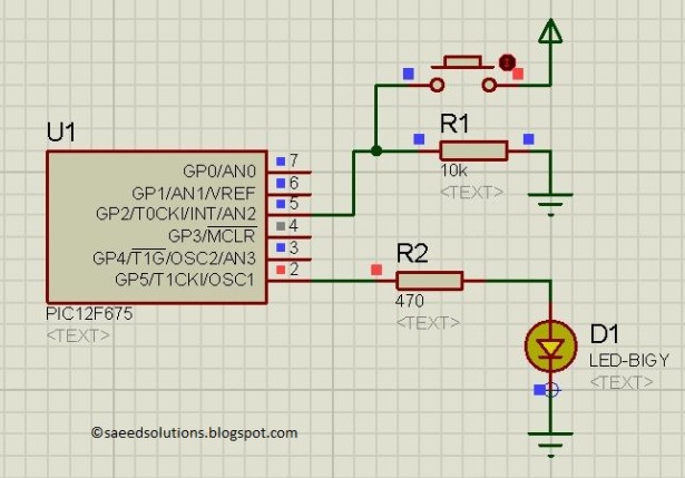 PIC12F675 external interrupt schematic