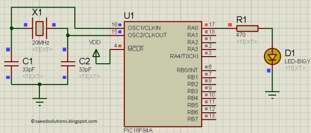 PIC16F84A internal EEPROM Schematic