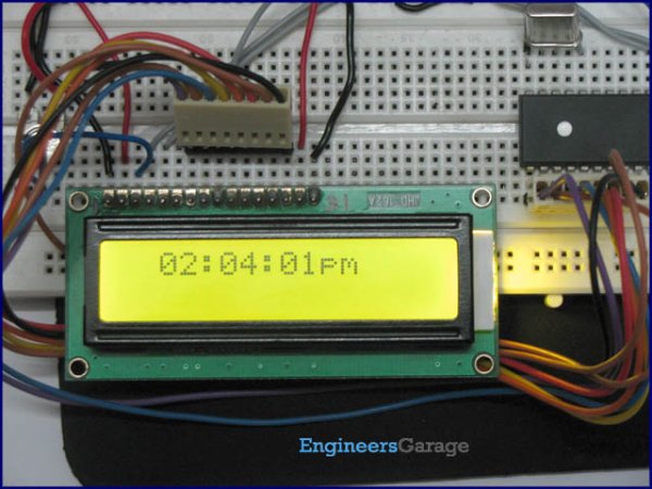 PIC16F877 based digital clock using LCD display