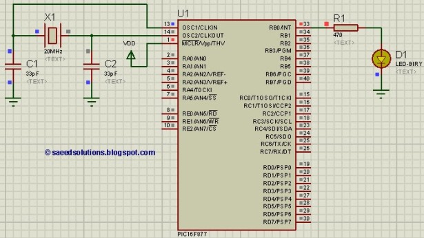 PIC16F877 internal EEPROM schematic