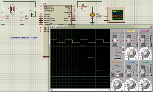 PIC16F877 timer1 Schematic