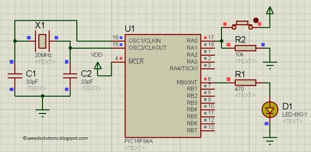 Use PIC16F84A pin as input schematic