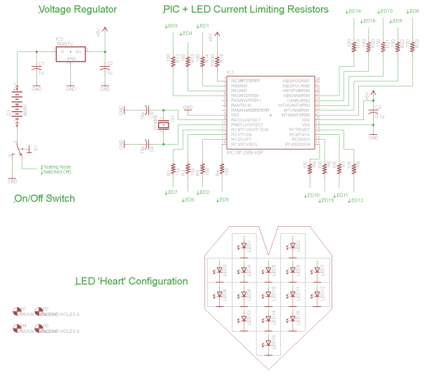 LED Heart PWM Fading schematic
