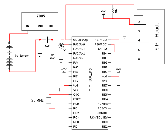 PICKit3 Programming With MPLABX schematic