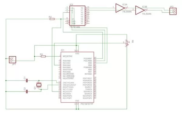 DC motor control with Joystick and PIC16F877A