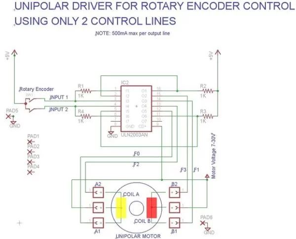 Simple manual control of stepper motors without a PIC or PC