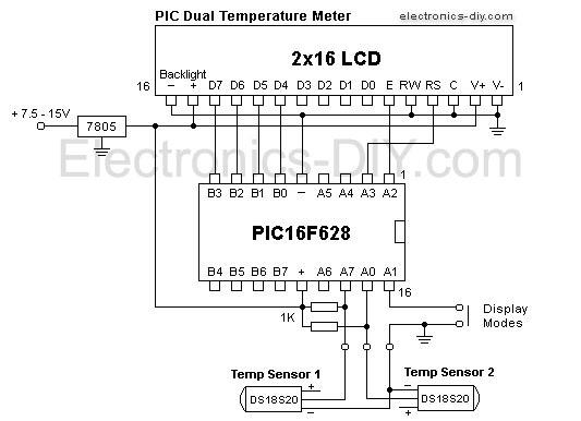 DS18S20 Dual Temperature Meter