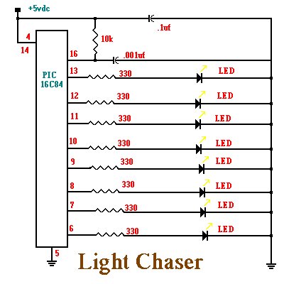 PIC Light Chaser Schemetic