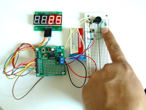 0-9999 seconds count down timer using PIC12F683 microcontroller