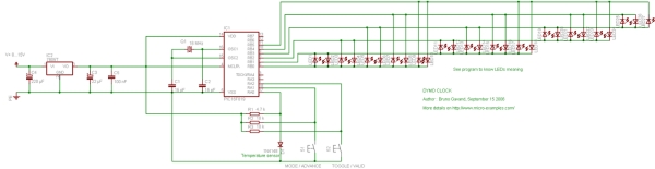 A PIC16F819 DYMOCLOCK Schematic