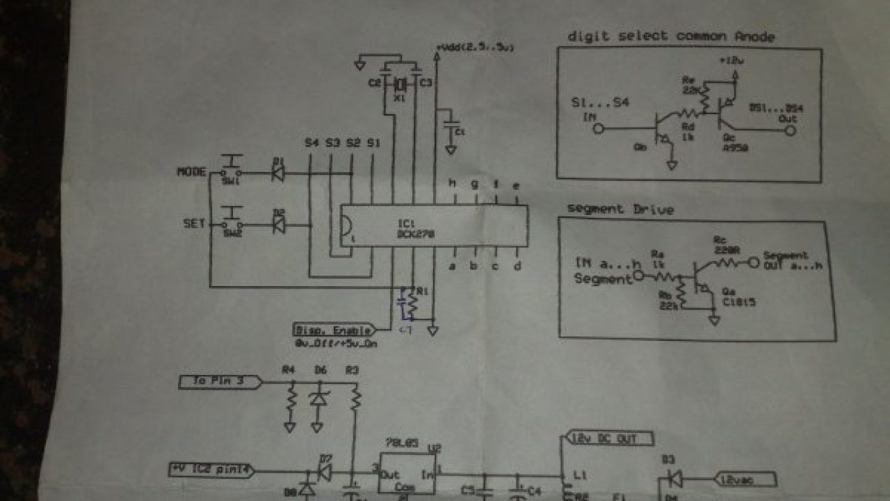 7 Segment Digital Clock Circuit Diagram 5198