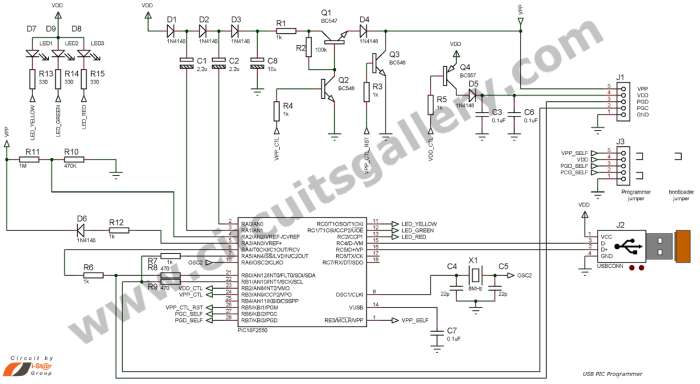 Circuit diagram of PIC Chip Programmer