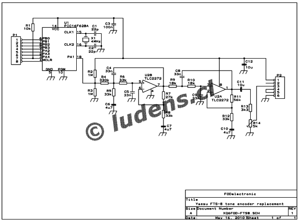 FTS-8 subtone encoder Schematic