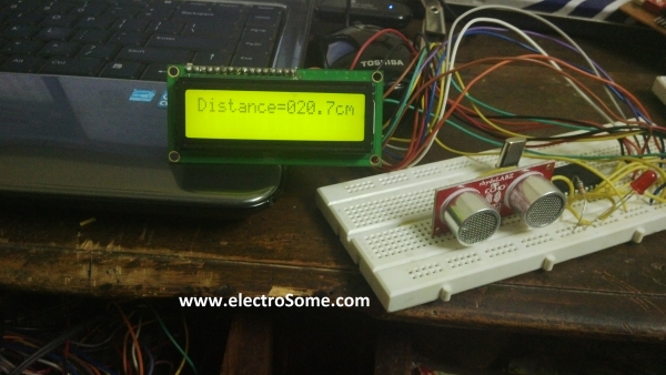 Interfacing Ultrasonic Distance Sensor ASCII Output with PIC Microcontroller