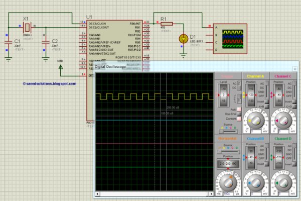 PIC16F877A timer0 code Proteus simulation schematic