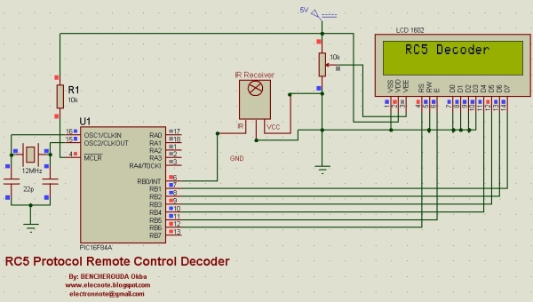 RC5 Protocol Remote Control Decoder Schematic