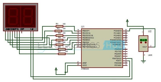 Digital Temperature Sensor Circuit schematic